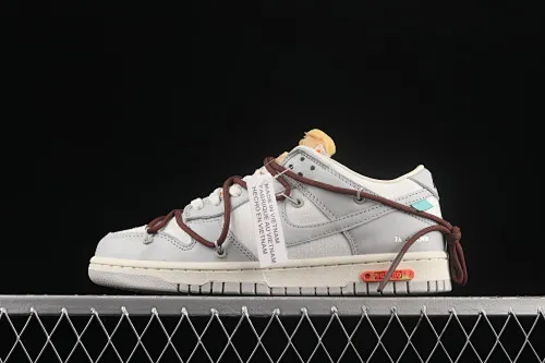 All Categories Nk SB Dunk Series Nk SB Dunk Low Low-top Sneakers Pure Original Version OF x Nk Dunk Low OW White Gray Casual Sports Skateboard Shoes DM1602-102